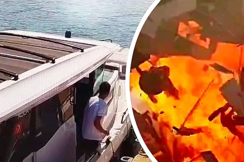 Khoảnh khắc du thuyền phát nổ ngay sau khi tiếp nhiên liệu