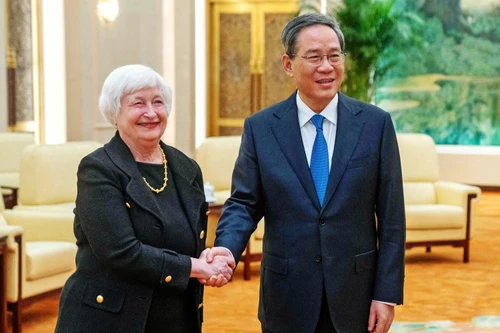 Bộ trưởng Tài chính Mỹ gặp Thủ tướng Trung Quốc