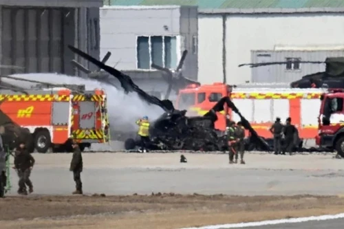 UAV trinh sát Hàn Quốc va chạm với trực thăng trong lúc hạ cánh xuống căn cứ 