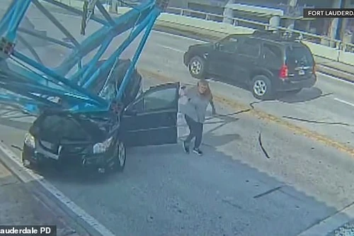 Khoảnh khắc cần cẩu rơi trúng ô tô, nữ lái xe thoát chết thần kỳ