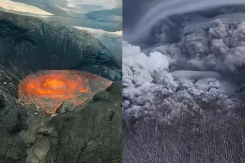 Cảnh tượng núi lửa phun trào như ‘ngày tận thế’ ở vùng Viễn Đông Nga