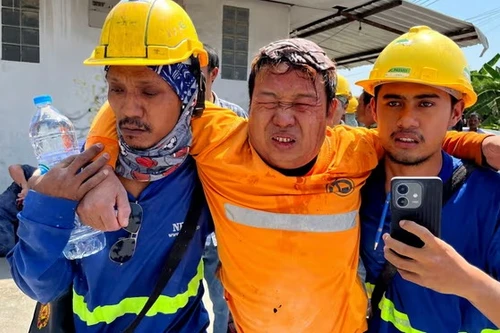 Cảnh đổ nát sau trận động đất rung chuyển Myanmar, Thái Lan