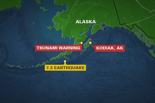 Động đất mạnh 7,3 độ richter gây cảnh báo sóng thần ở Alaska