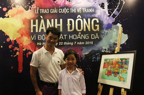 Xuân Bắc, Mỹ Linh trao giải vẽ tranh hành động vì động vật hoang dã