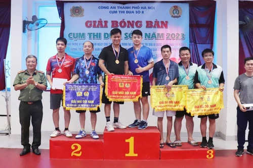 Sôi nổi giải bóng bàn Cụm thi đua số 8 Công an Hà Nội