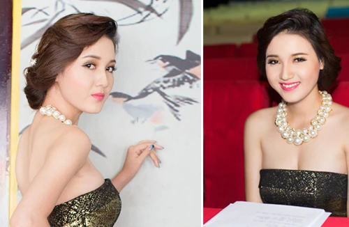 Hoa khôi Phương Thảo hững hờ khoe vai trần gợi cảm