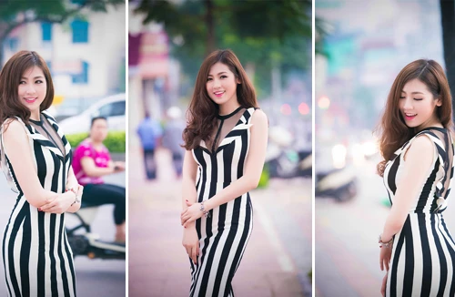 Á hậu Tú Anh khoe nhan sắc dịu dàng trên phố