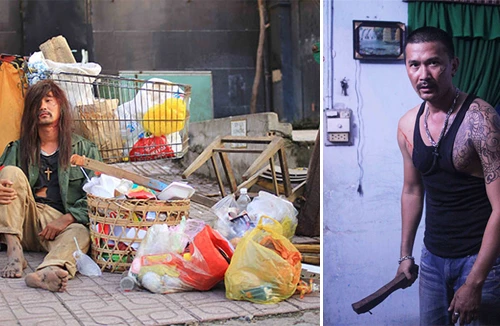 Cựu người mẫu Quốc Cường tàn tạ, lê lết đi ăn xin