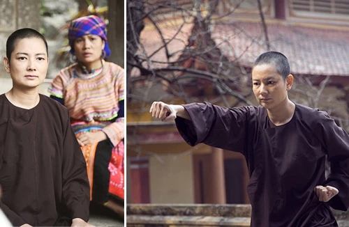 Ngỡ ngàng hình ảnh cựu người mẫu Thuý Vinh cạo trọc đầu