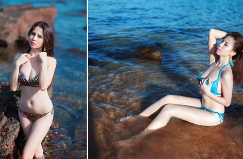 “Bỏng mắt” ngắm Phạm Minh Minh diện bikini