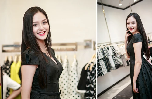 Á hậu Hoàng Anh rạng rỡ đi dự event