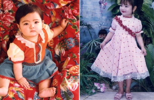 Thời thơ ấu “mũm mĩm” của Hoa hậu Ngọc Anh