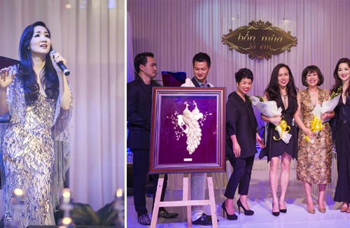 Hoa hậu Giáng My đấu giá bức tranh nghệ thuật làm từ vàng 24k