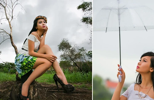 Người mẫu Xuân Thuỳ sành điệu bất chấp thời tiết