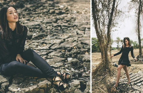 Vương Thu Phương khoe dáng ngọc giữa… đồng không mông quạnh