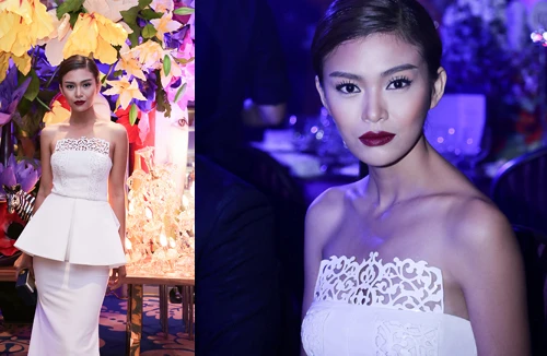 Mâu Thanh Thuỷ “e ấp” vòng 1 quyến rũ đi dự tiệc