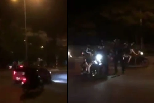 Bị truy đuổi, xe ô tô ép ngã xe CSCĐ hòng tẩu thoát