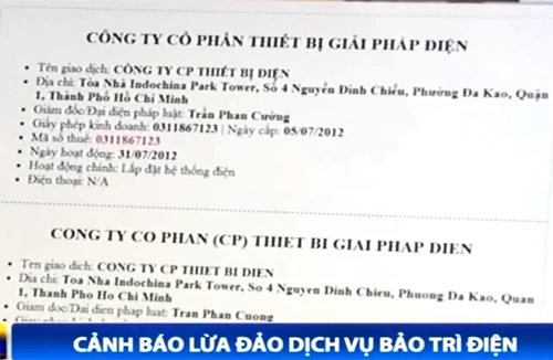 Cảnh báo lừa đảo dịch vụ bảo trì điện