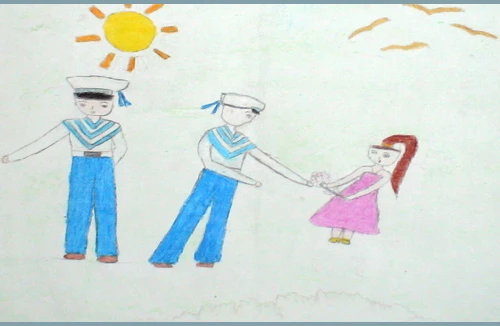 Tranh học Thượng Thanh dự thi “Viết thư gửi các chiến sĩ canh giữ biển đảo quê hương”