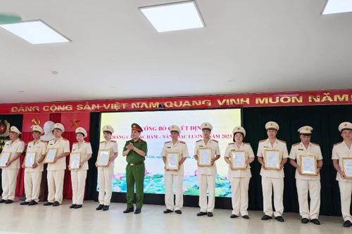 CAQ Bắc Từ Liêm: Công bố các quyết định nâng lương, thăng cấp bậc hàm năm 2023