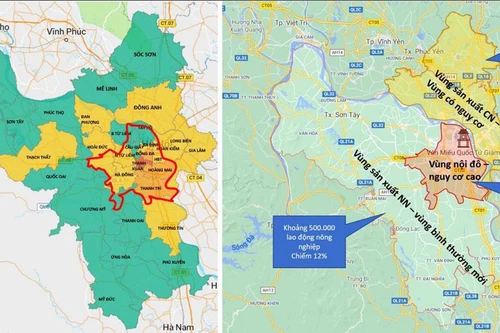 Hà Nội chia 3 vùng phòng chống dịch đến 6 giờ 00 sáng 21/9/2021 - Phân vùng 1 là ”vùng đỏ, vùng cam” siết chặt giãn cách xã hội 