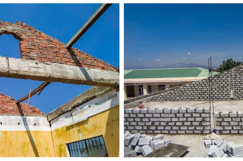 Khắc phục hậu quả thiên tai cho trường học ở tỉnh Quảng Ngãi