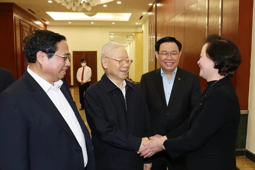 Hình ảnh Tổng Bí thư chủ trì phiên họp đầu tiên Tiểu ban Nhân sự Đại hội XIV của Đảng