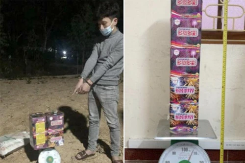Thanh niên bị bắt giữ vì tàng trữ pháo hoa nổ trái phép