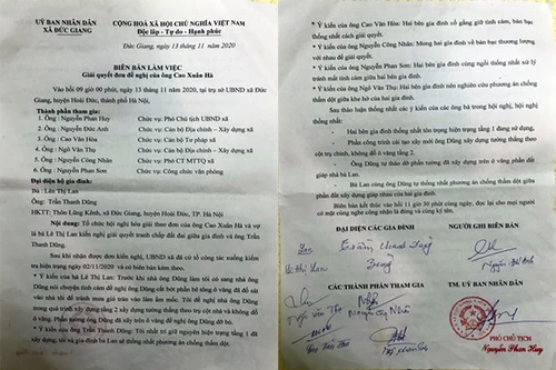 Hai gia đình đã tìm được tiếng nói chung sau mâu thuẫn do tranh chấp xây dựng