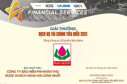  Tổng công ty Cổ phần Bảo Minh đoạt giải thưởng khách hàng hài lòng nhất năm 2021