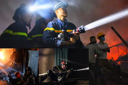 [ẢNH] Những người hùng lăn xả suốt đêm chiến đấu với giặc lửa ở Công ty Rạng Đông