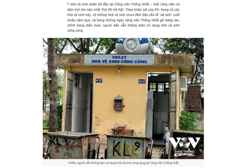 Làm rõ phản ánh nhà vệ sinh công cộng mất vệ sinh ở Công viên Thống Nhất