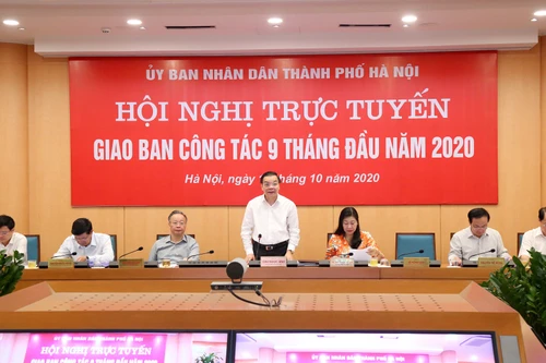 Chủ tịch UBND TP Chu Ngọc Anh phát biểu chỉ đạo 