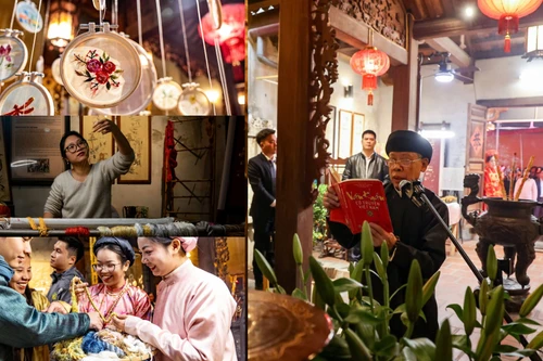 Cận cảnh lễ dâng hương Ông tổ nghề thêu Lê Công Hành tại phố cổ Hà Nội
