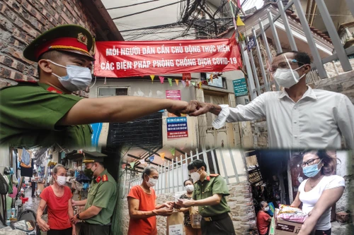 [ẢNH] Nghĩa tình Công an nhân dân sẻ chia với cư dân "xóm chạy thận" đang gồng mình vượt khó trong đại dịch
