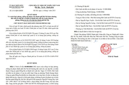 Chủ tịch Hà Nội khen thưởng lực lượng CAQ Đống Đa khám phá chuyên án ma túy