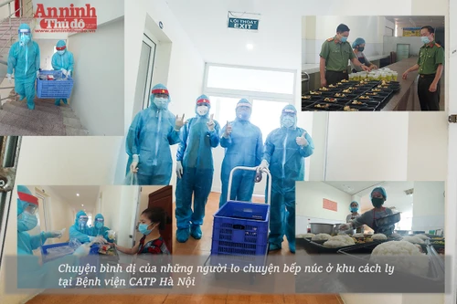 HÌnh ảnh cảm động về người lính công an phục vụ ở khu cách ly