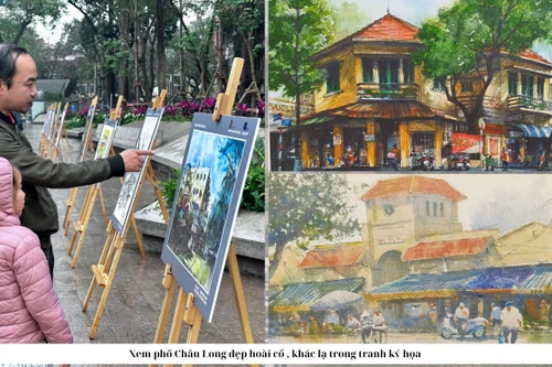 Xem con phố lâu đời ở Thủ đô tái hiện tuyệt đẹp qua tranh ký họa