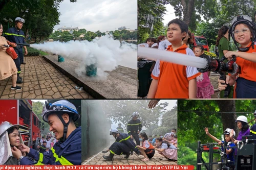 Cận cảnh hoạt động trải nghiệm PCCC và CNCH độc đáo không thể bỏ lỡ đang diễn ra ở Hà Nội