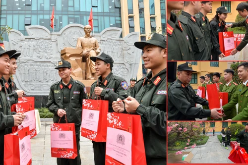 Trao tặng gần 1300 suất quà của Giám đốc CATP Hà Nội động viên cán bộ, chiến sỹ trực tết