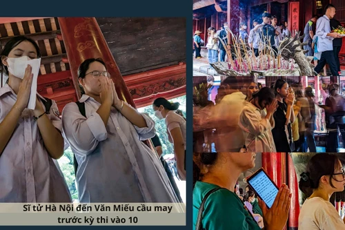 Xem sĩ tử Hà Nội mang số báo danh, mướt mồ hôi đến Văn Miếu cầu may trước kỳ thi vào lớp 10