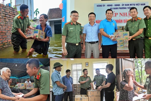 Ấm tình quân dân ở “rốn lũ” Chương Mỹ, Hà Nội