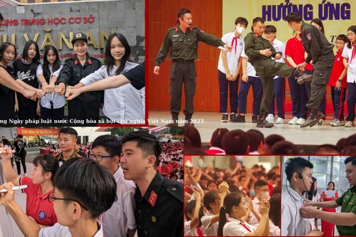 Xem Cảnh sát cơ động hướng dẫn học sinh Hà Nội kỹ năng phòng vệ, đẩy lùi các tệ nạn 