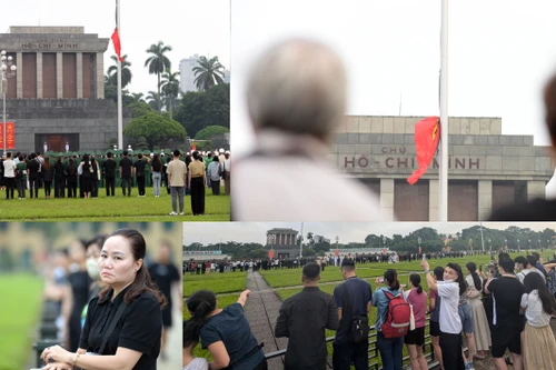 Lễ thượng cờ rủ Quốc tang Tổng Bí thư Nguyễn Phú Trọng ở Quảng trường Ba Đình