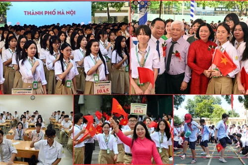 Ảnh: Học sinh Hà Nội náo nức dự lễ khai giảng đặc biệt đón chào năm học 2025-2026