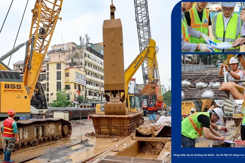 Công nhân dự án đường sắt đô thị Nhổn - Ga Hà Nội bám công trường, không nghỉ lễ 30/4 -1/5/2023