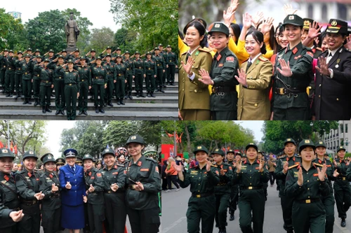 Những "bông hồng thép" Cảnh sát Gìn giữ hòa bình Việt Nam rạng ngời bên Hồ Gươm