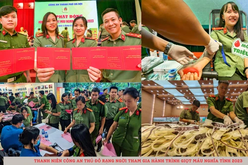 Thanh niên Công an Thủ đô khí thế khởi động hành trình "Giọt máu nghĩa tình" 2023