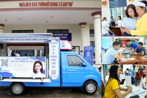 Cận cảnh xe tiếp nhận thủ tục hành chính lưu động đầu tiên hoạt động ở Hà Nội