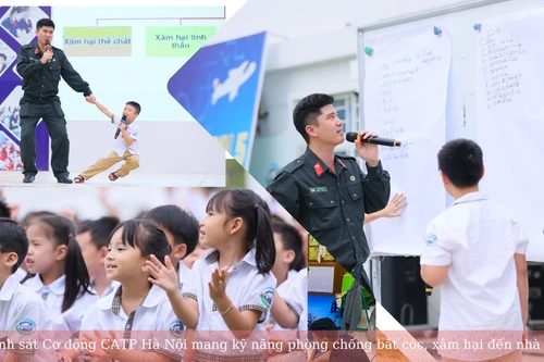 Cảnh sát Cơ động CATP Hà Nội đưa kỹ năng phòng chống bắt cóc, xâm hại vào nhà trường
